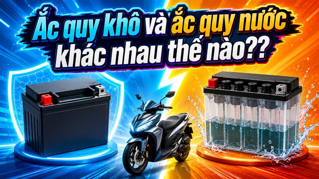 Ắc quy khô và ắc quy nước khác nhau thế nào?