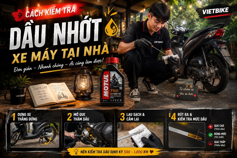 Cách Kiểm Tra Dầu Nhớt Xe Máy Tại Nhà Đơn Giản Và Chính Xác