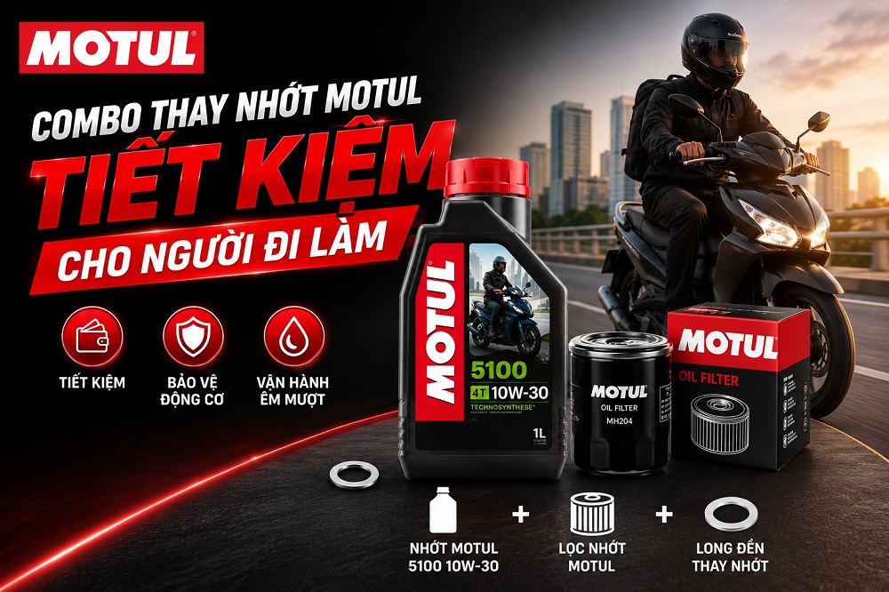 Combo thay nhớt Motul tiết kiệm cho người đi làm