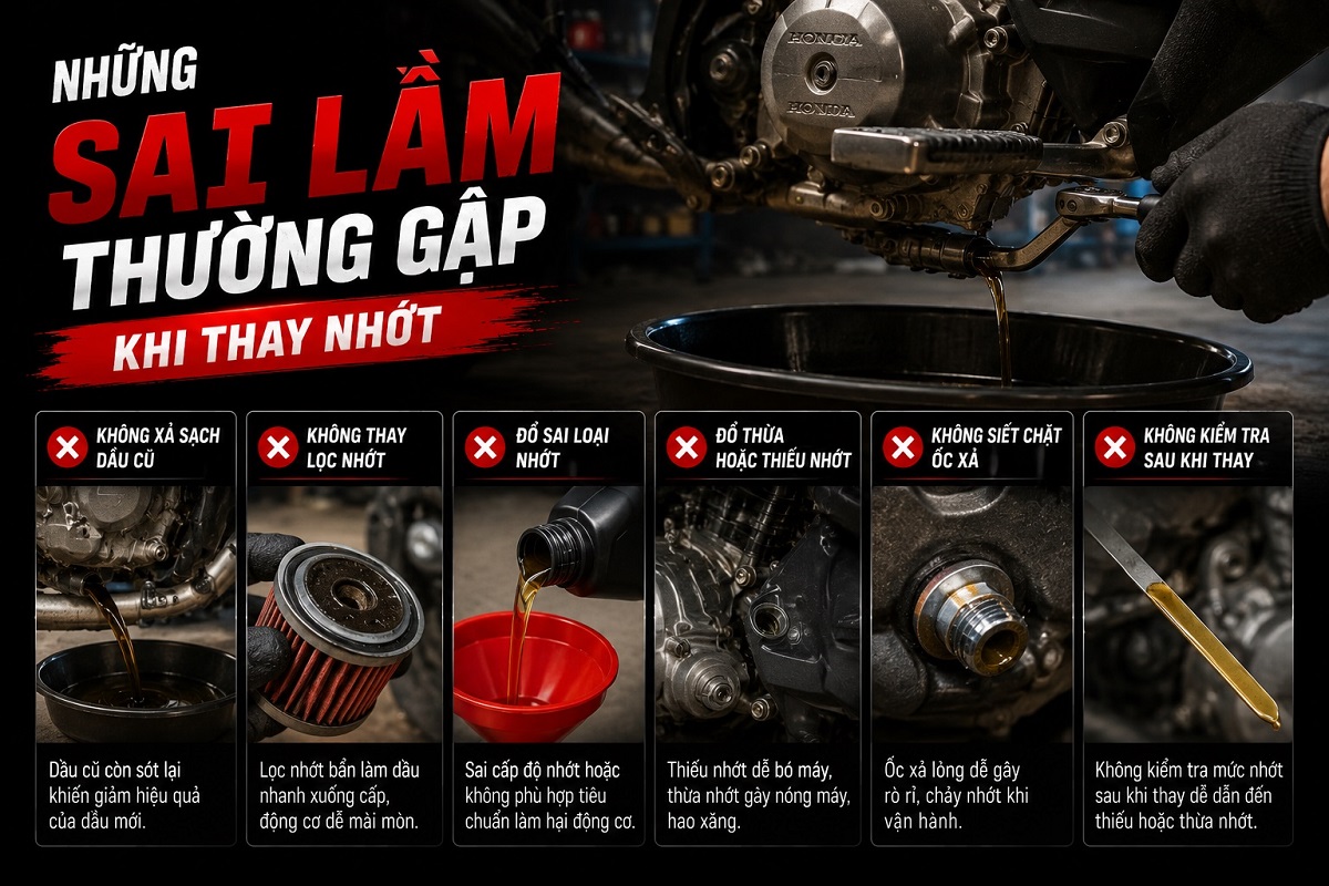 Những sai lầm thường gặp khi thay nhớt